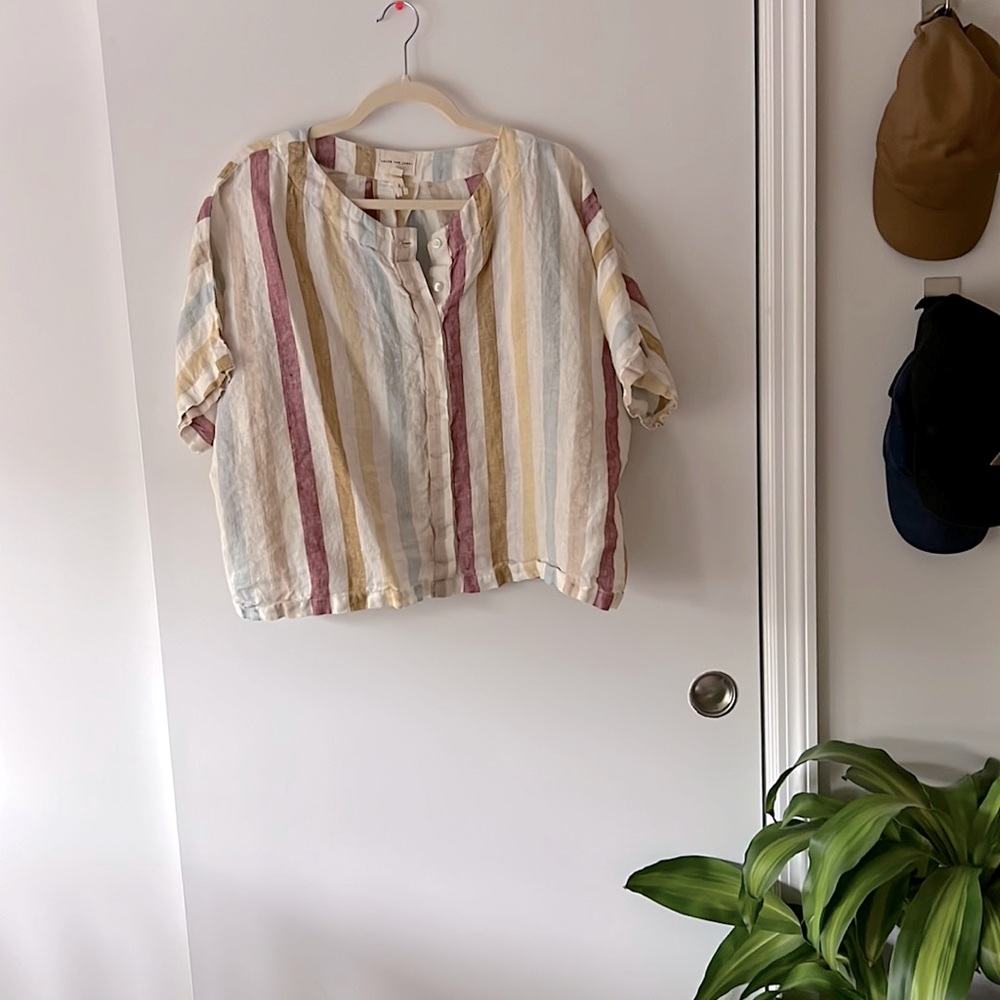 Cropped Wide Stripe Top
